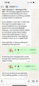 Ejemplo de ChatGPT en WhatsApp