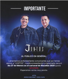 Josi Cuen y Jorge Medina comunicado