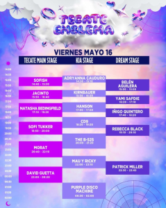 Horario del viernes