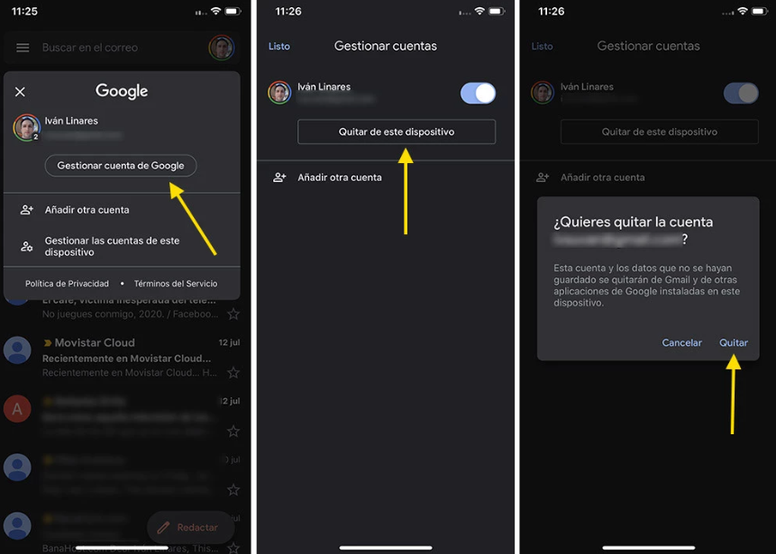 iPhone cuenta Gmail