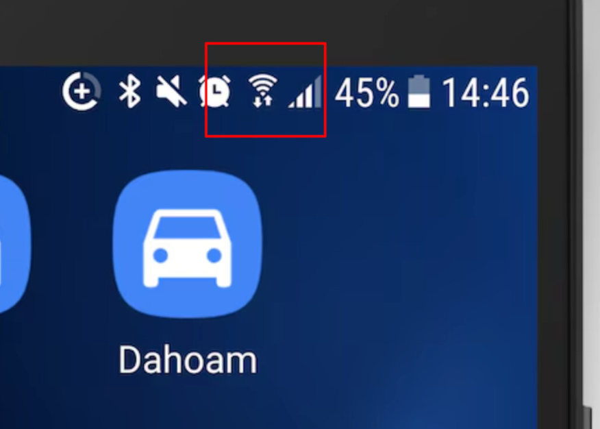 flechas pequeñas en el celular