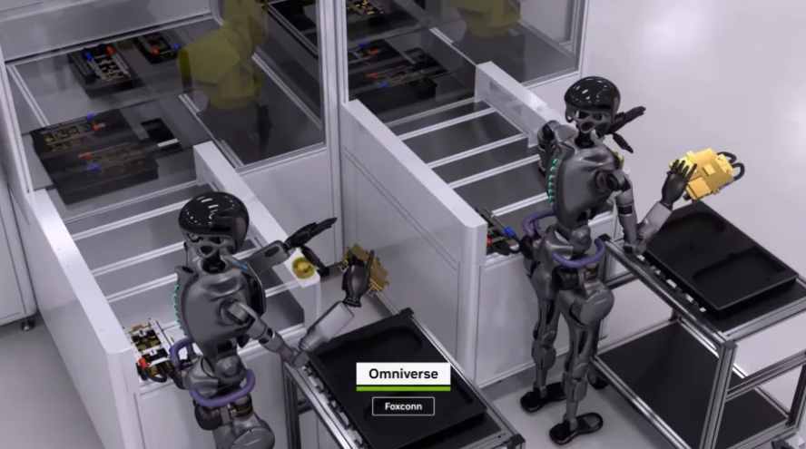 Robots humanoides trabajando