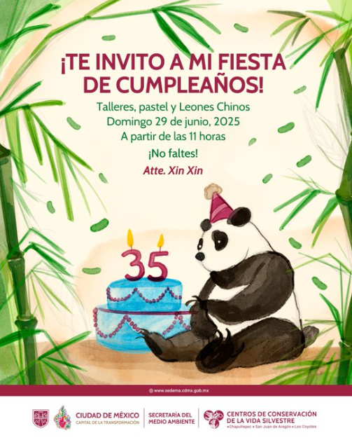 Invitación al cumpleaños de Xin Xin
