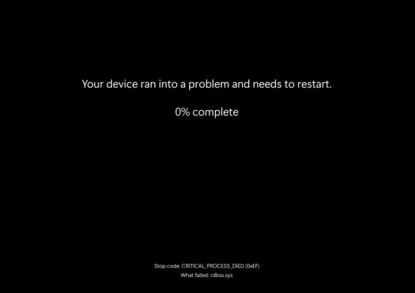 Pantalla Negra de la Muerte