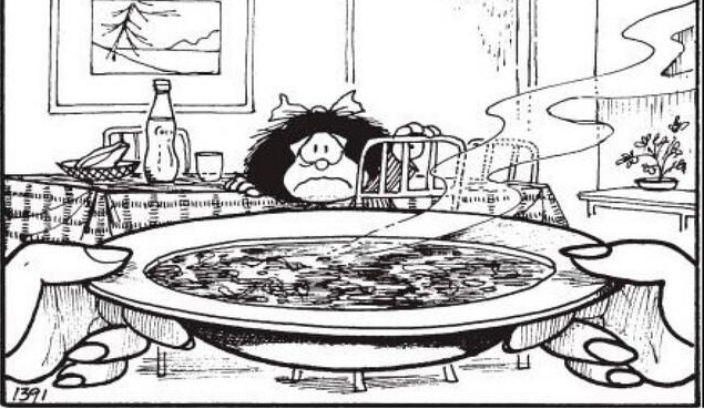 Mafalda y su odio a la sopa