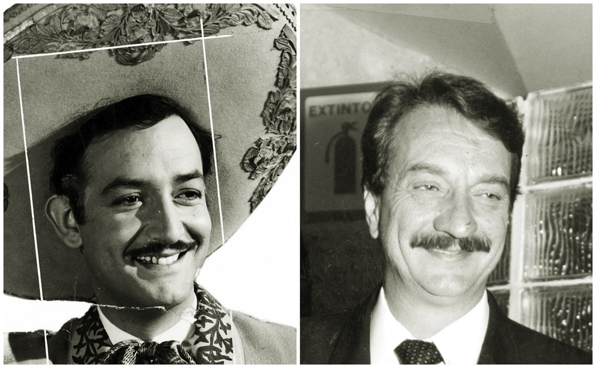 Comparativa de los rostros de Jorge Negrete y Humberto Elizondo, mostrando el parecido que originó la leyenda sobre si es su hijo.