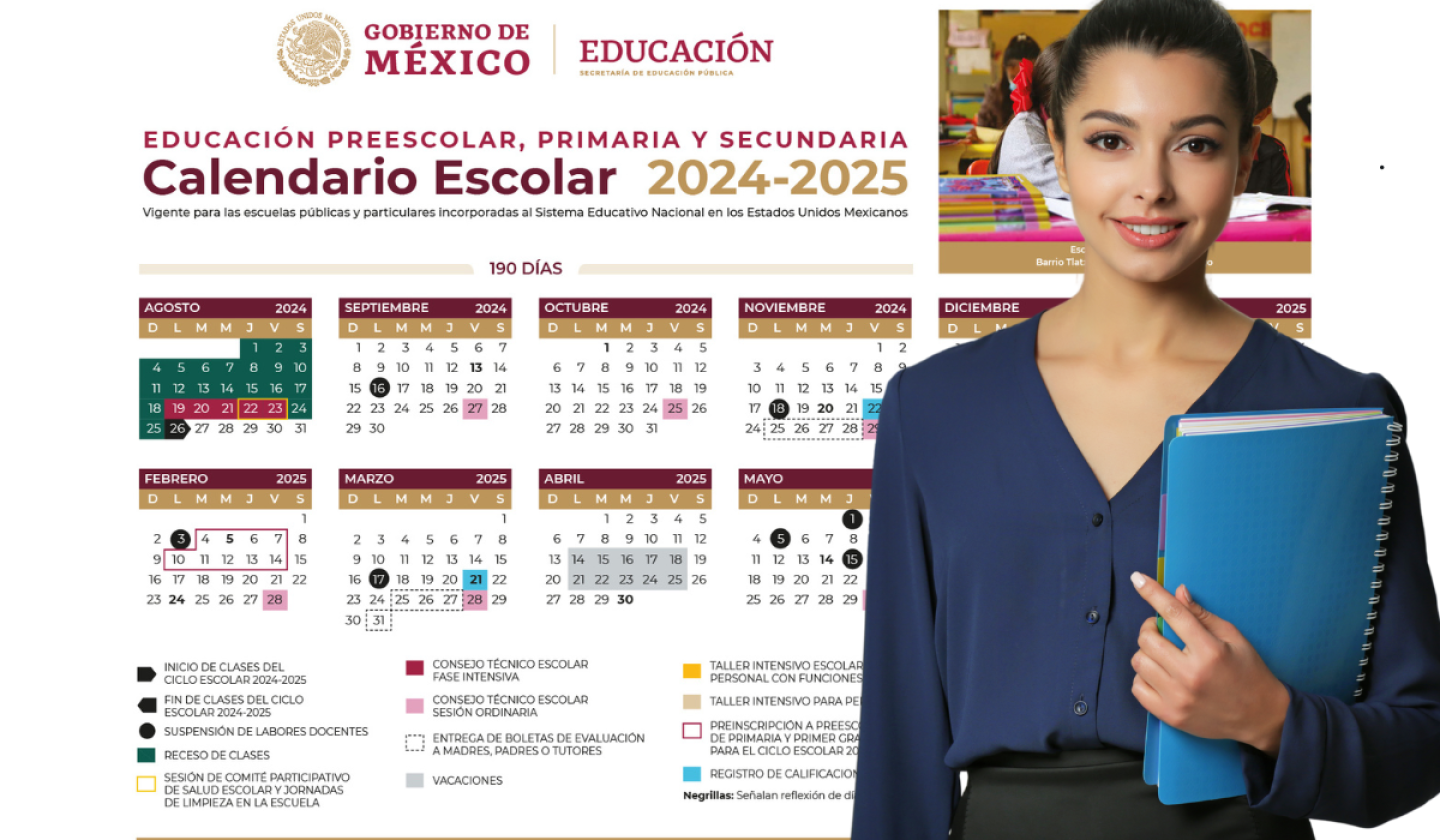 Calendario escolar de la SEP marcando las fechas importantes de fin de ciclo, incluyendo la última semana de clases.