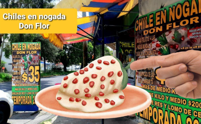 Chiles en nogada de 35 pesos