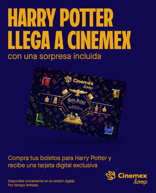 Tarjeta Harry Potter Cinemex