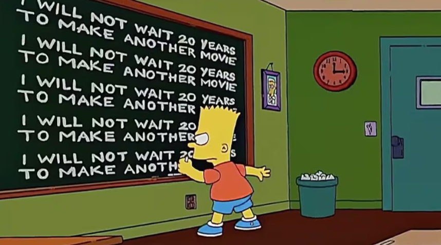 "No esperaré 20 años para hacer otra película"