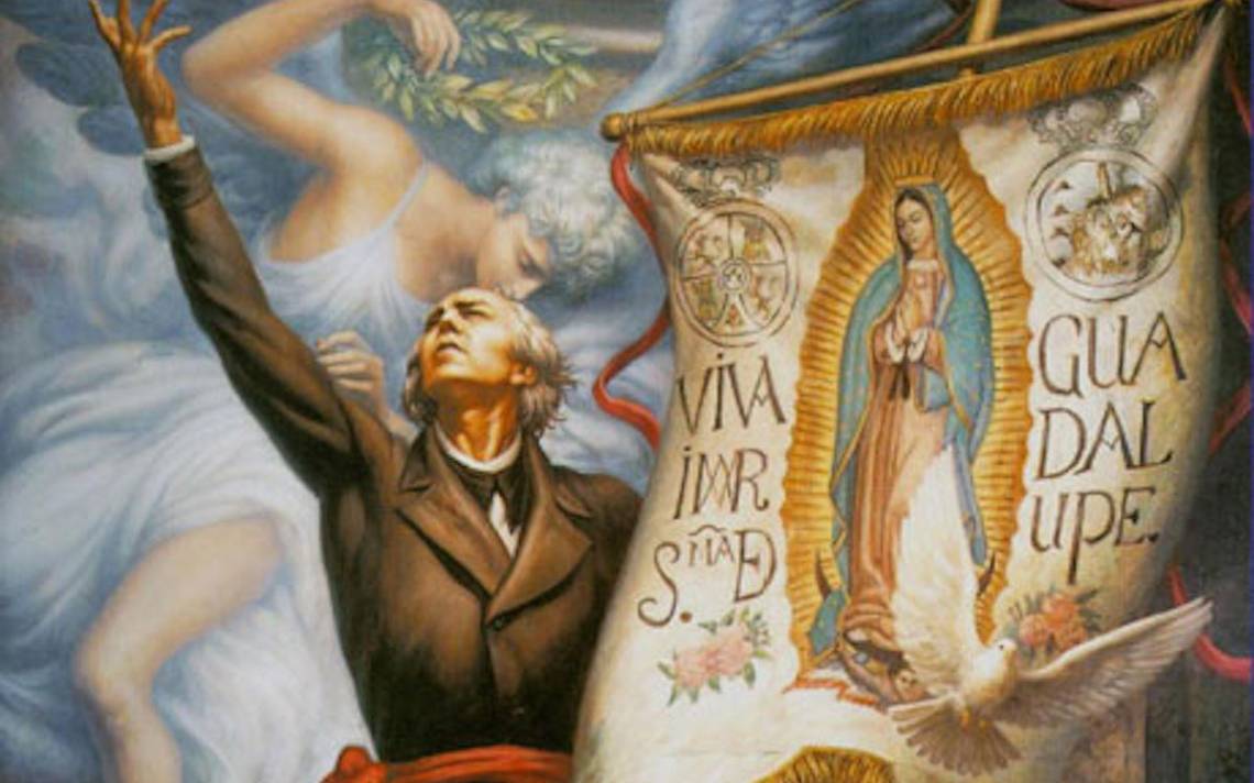 Estandarte de la Virgen de Guadalupe, la primera bandera de México, portada por Miguel Hidalgo.