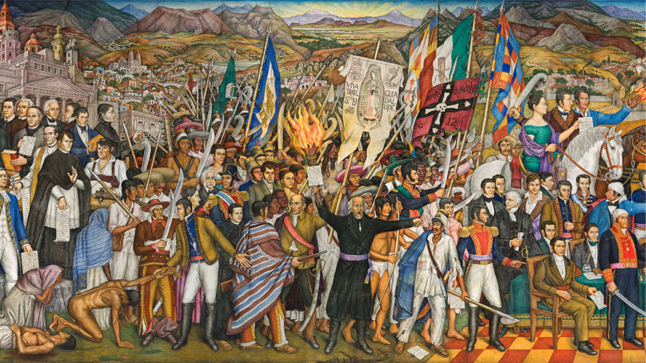 Mural en el Museo de los Conspiradores, narrando la historia de la Independencia de México.