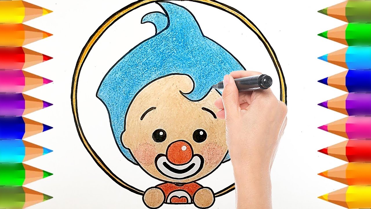 Niños coloreando dibujos de Plim Plim, fomentando la creatividad infantil.