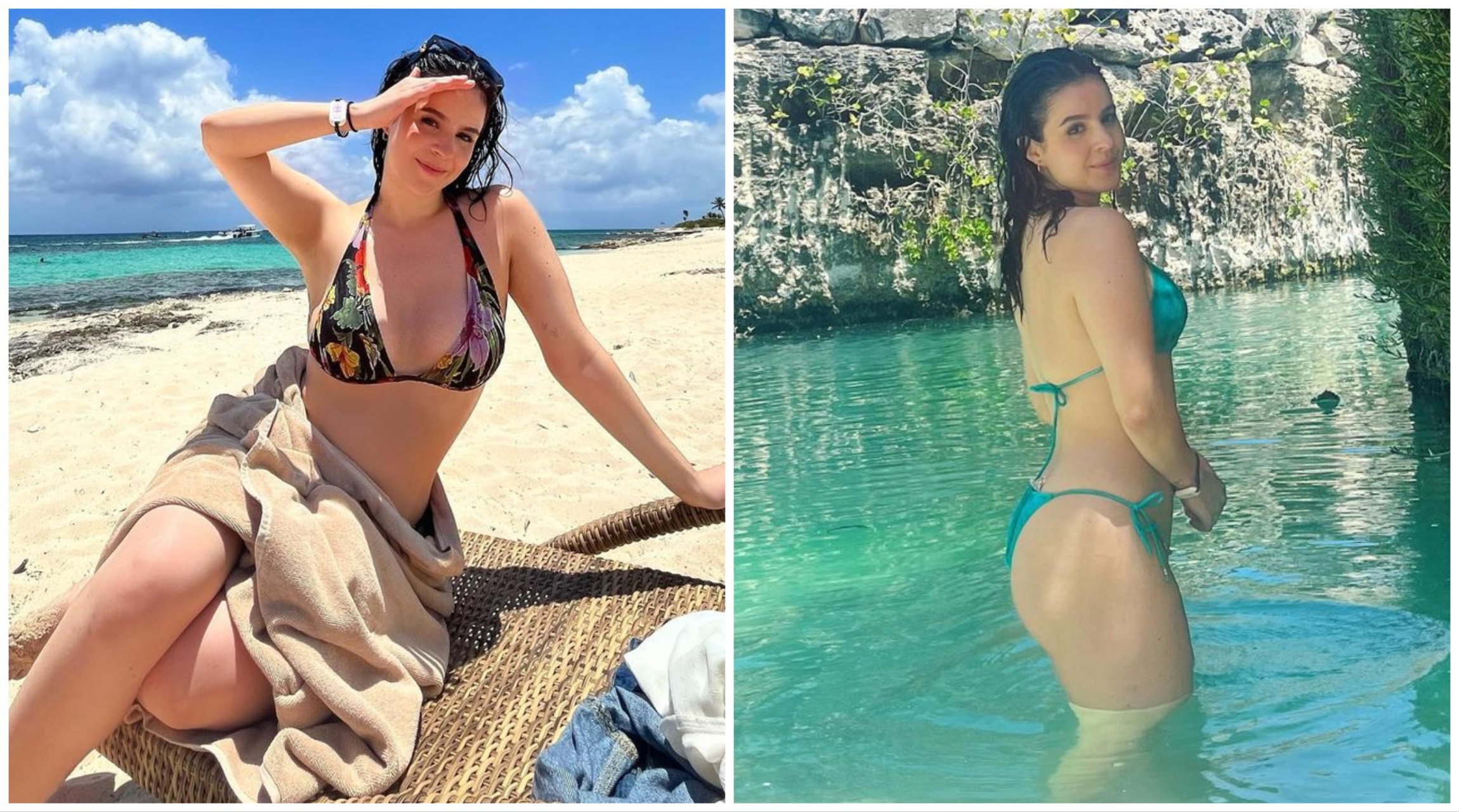 Ana Paula Capetillo en bikini en Los Cabos, mostrando la herencia de belleza de Biby Gaytán.