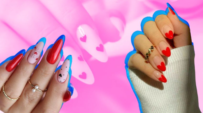 Uñas acrílicas fáciles y bonitas para San Valentín