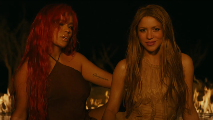 Shakira y Karol G en TQG