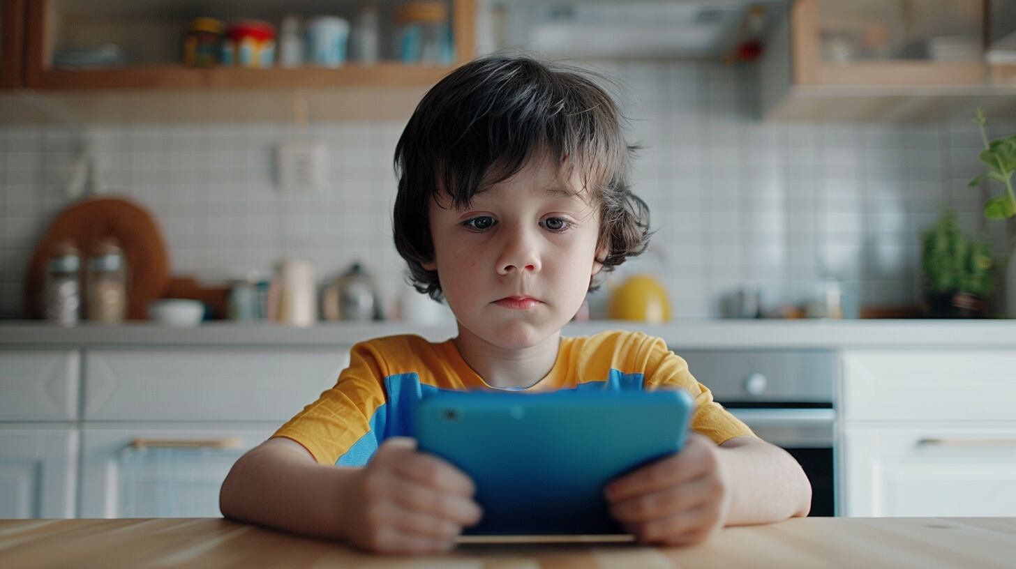 Niño interactuando con una tablet, simbolizando a la Generación Alfa y su hiperconectividad.