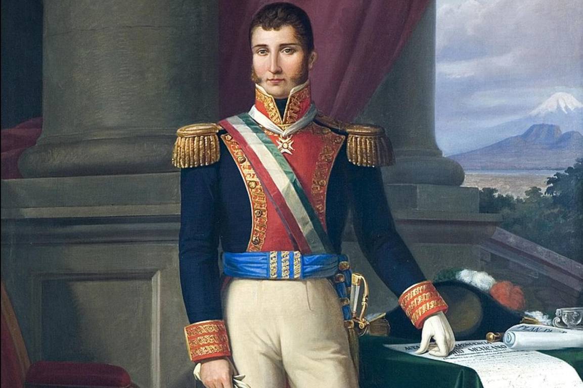 Retrato de Agustín de Iturbide, primer emperador de México, figura clave en la historia del país.