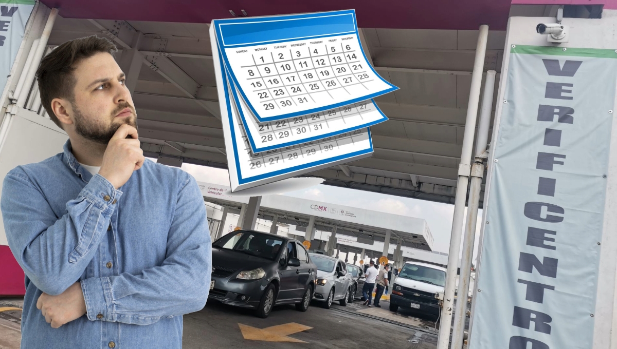 Calendario de verificación vehicular CDMX 2025 con las fechas por engomado y terminación de placa.
