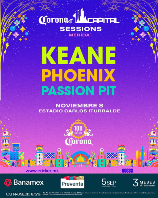 Mérida: El Toque Electropop con Passion Pit, Phoenix y Keane