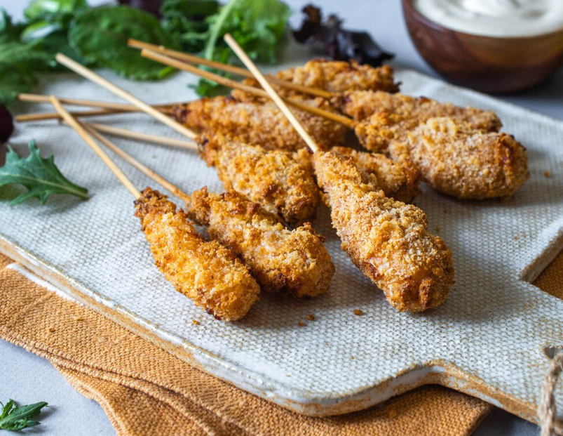 Brochetas de Langostinos Crujientes al Panko