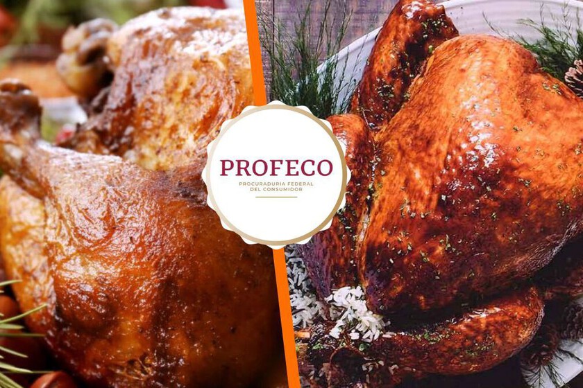 Comparando las mejores marcas de pavo para Navidad en el pasillo de un supermercado.