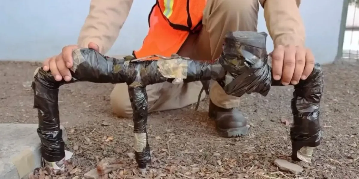 Persona cerrando la llave de paso principal de agua, para vaciar tuberías y protegerlas del frío.