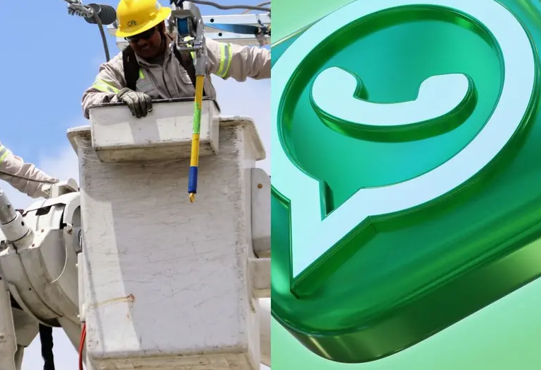 reportar luz a CFE por WhatsApp utilizando el número oficial