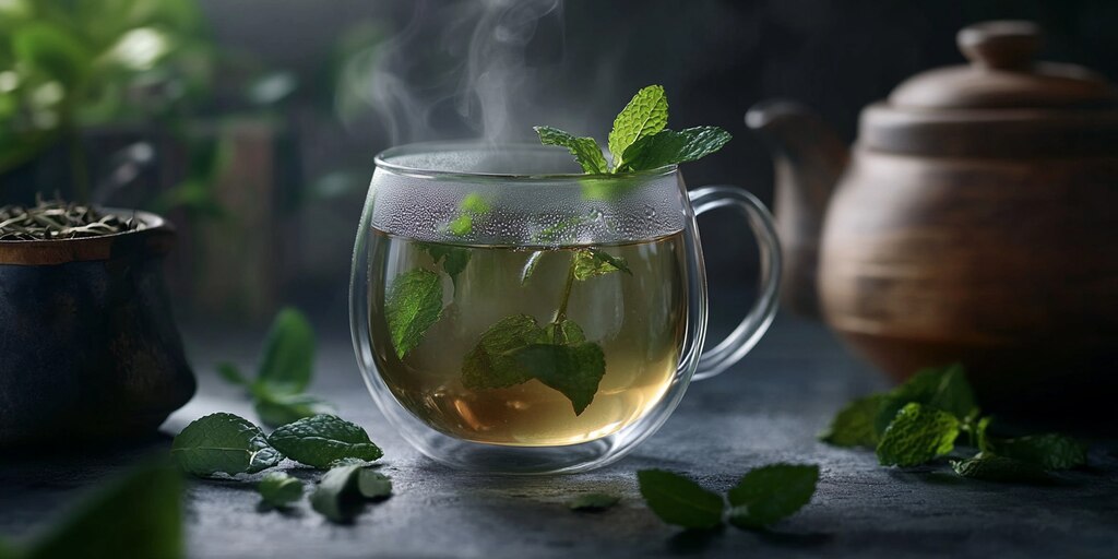 Ingredientes herbales para el té de abango, destacando las plantas utilizadas en la infusión.