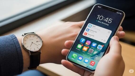 Personas mirando sus teléfonos móviles, destacando la importancia de ajustar la hora manualmente si el dispositivo no lo hace automáticamente.