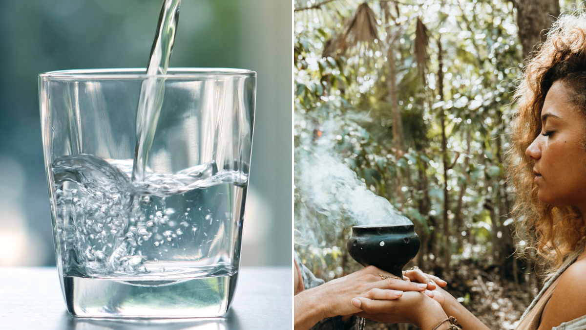 Vasos con sal, azúcar y miel, mostrando cómo potenciar el ritual del vaso de agua.