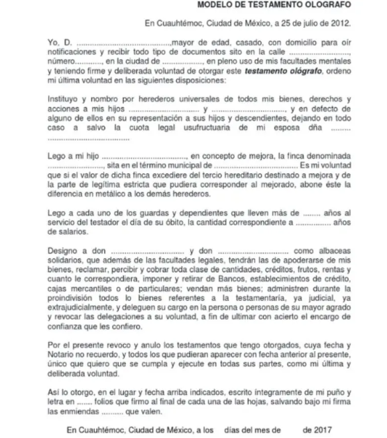 ¿Qué es Exactamente un Testamento Ológrafo?