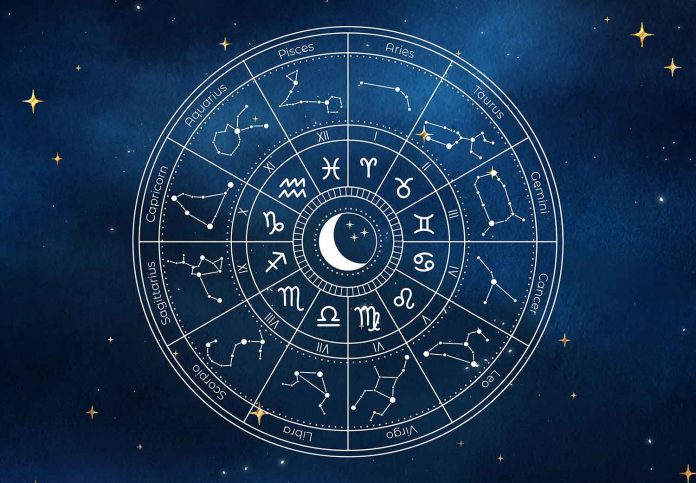 Constelación de planetas y signos zodiacales, ilustrando el calendario astrológico de 2026 y otros tránsitos importantes.