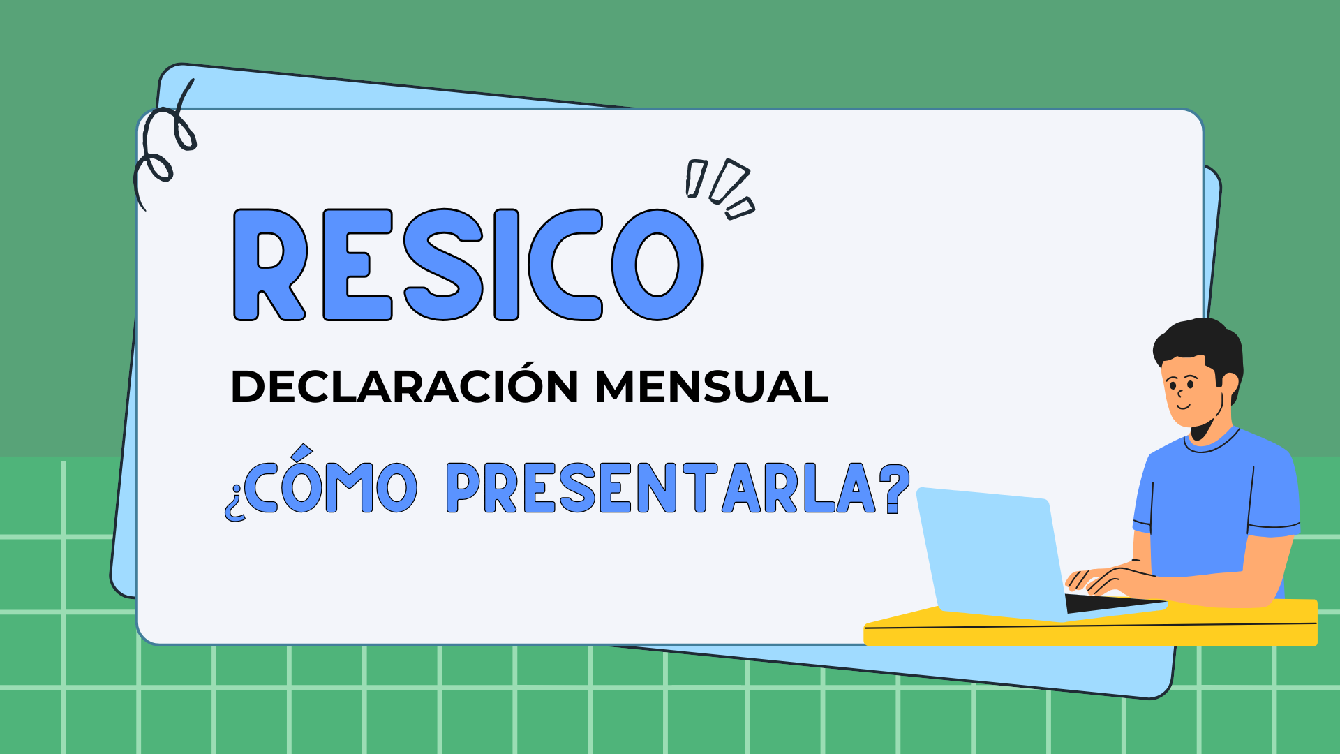 Persona completando una declaración mensual RESICO en línea, ilustrando el cumplimiento fiscal.