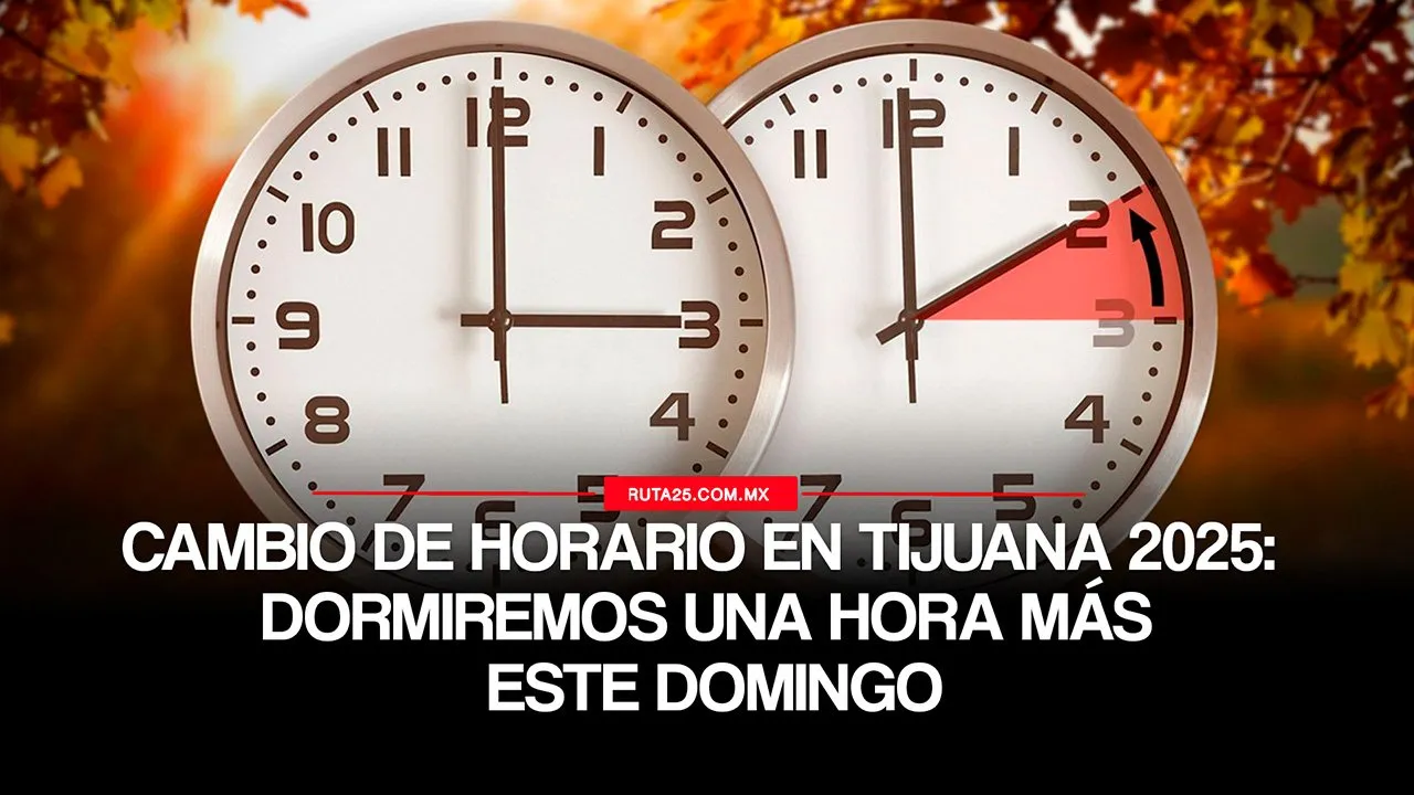 Dos relojes marcando horas diferentes, ilustrando la diferencia de hora entre Tijuana y CDMX.