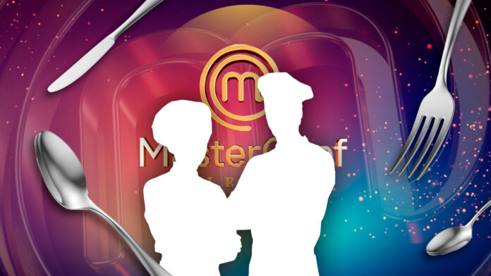 Logo oficial de MasterChef Celebrity México 2026 y los jueces en el nuevo set de Azteca Estudios.