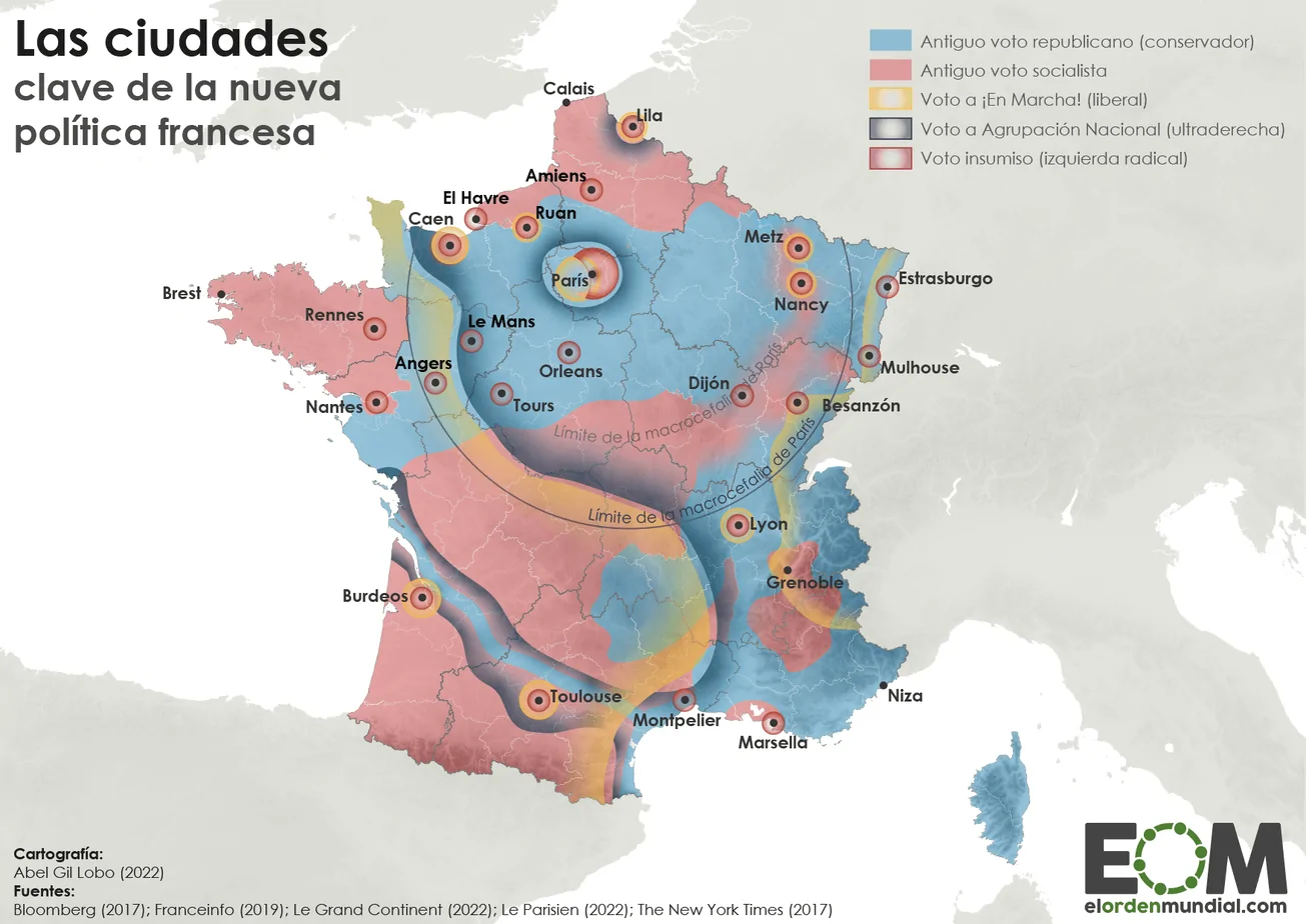 Mapa de Francia resaltando las ciudades y zonas donde aplica La Regla del 'Encadrement des Loyers' en 2026.