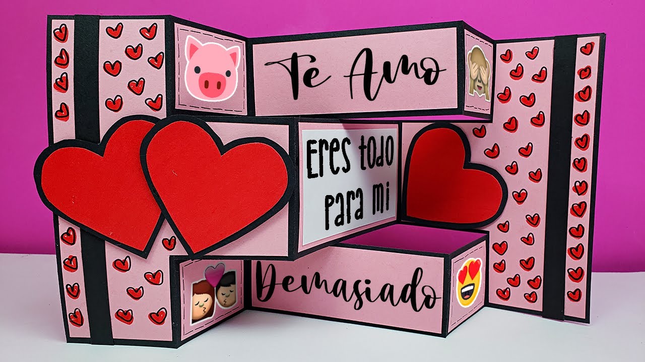 Variedad de manualidades creativas para mi novio, como tarjetas y álbumes, hechas con cartulina y fotos para el 14 de febrero.
