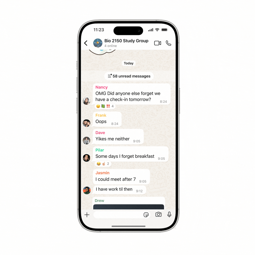 Resumir mensajes no leídos