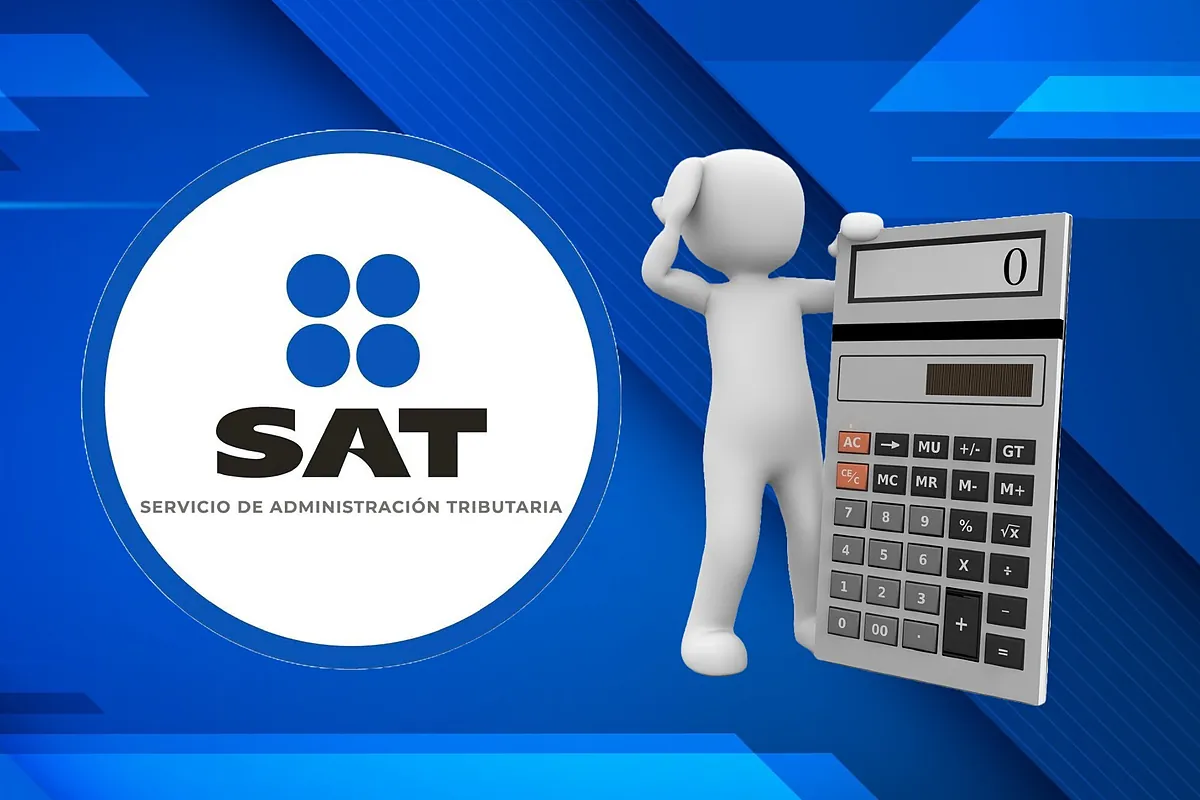 Calculadora fiscal del SAT mostrando resultado de declaración anual con saldo a favor resaltado en verde y opción de devolución