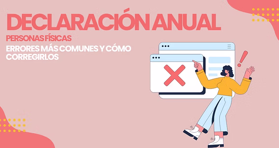 Lista de errores comunes en declaración anual del SAT con íconos de alerta y consejos para evitarlos marcados en rojo