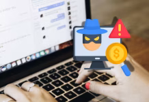 Cómo evitar estafas en Marketplace de Facebook en México: guía definitiva 2026 Persona desconfiando mientras revisa publicación sospechosa de venta en Facebook Marketplace en su laptop con expresión de duda