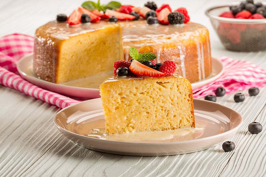 Receta casera del pastel de tres leches