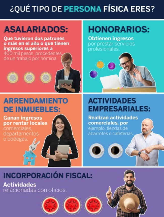 Tipos de persona física en SAT