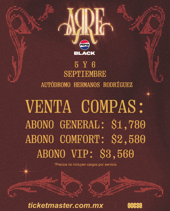 Precios abonos Festival Arre Pepsi Black 2026