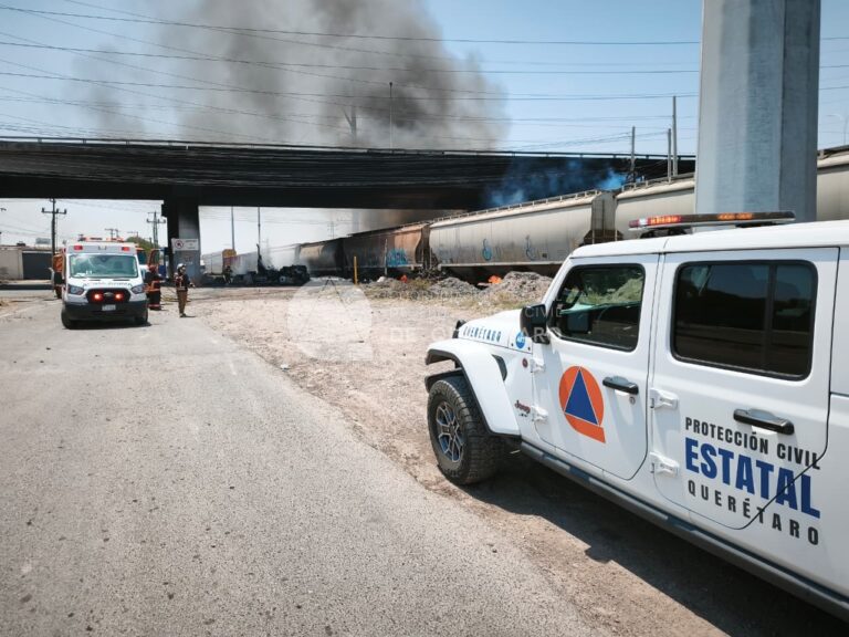 Tren embiste a pipa en Colón, Qro.