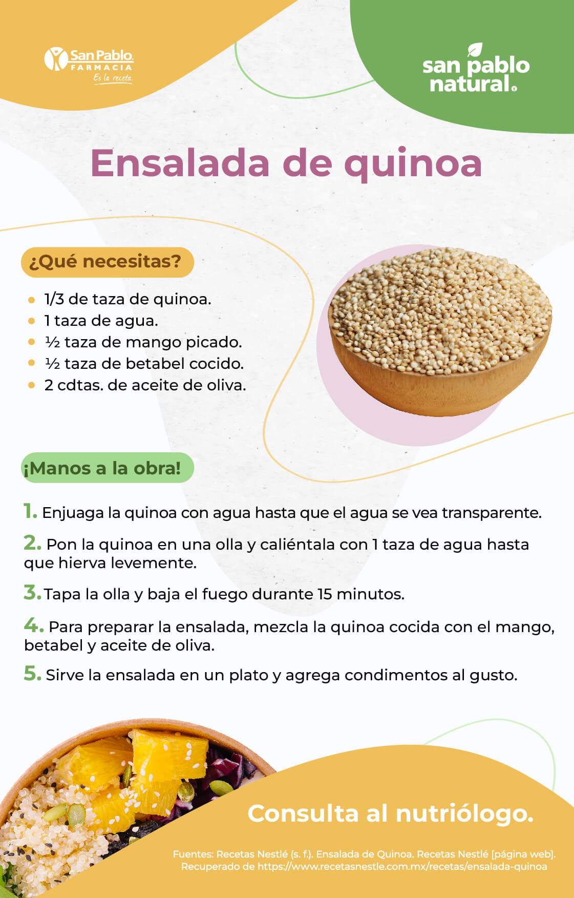 bajar peso quinua