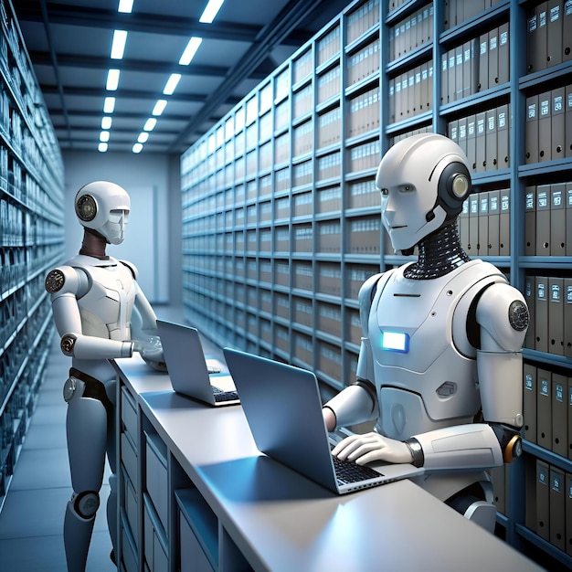 Servidores de alta tecnología procesando algoritmos de aprendizaje profundo e inteligencia artificial